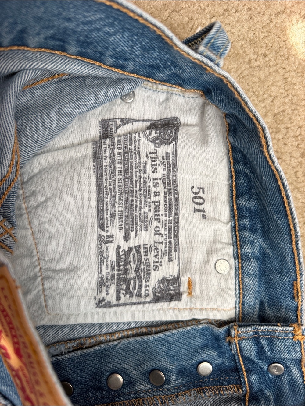 Levi's 501 Straight Fit Blue Denim Jeans